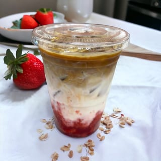 Dirty Strawberry Latte (16 oz) - Iced